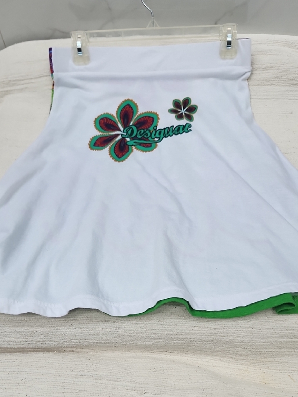 Desigual Vibrant Green & Multicolor Boho Skirt. - Picture 3 of 12